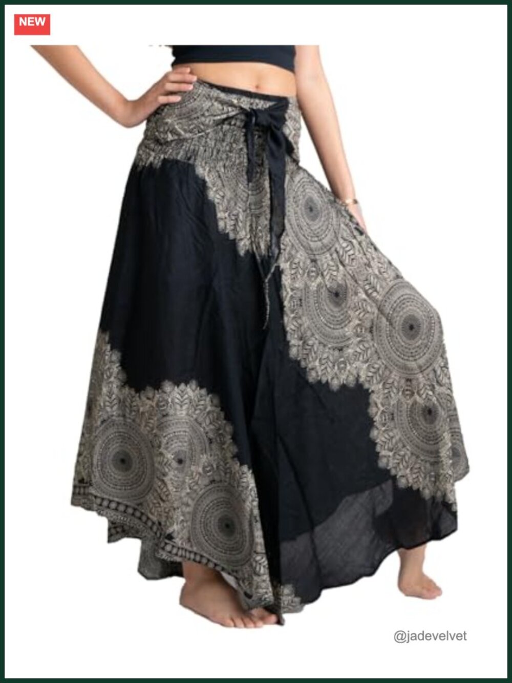 Women Maxi Skirt Boho Hippie Elastic Waist Flowy Full Skirt
